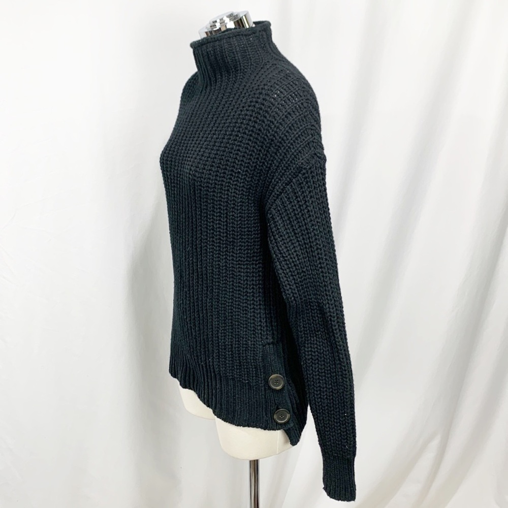 Madewell Mock Neck Side-Button Pullover Wool Blend Sweater Small - Picture 4 of 11